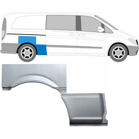 Hátsó sárvédő javító panel hoz Mercedes Vito 2003-2010 / Jobb / Készlet 9275