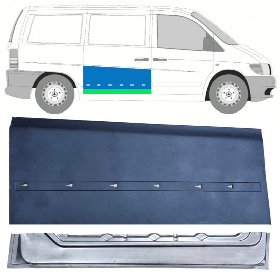 Külső alsó tolóajtó javító panel hoz Mercedes Vito 1996-2003 / Jobb / Készlet 12049