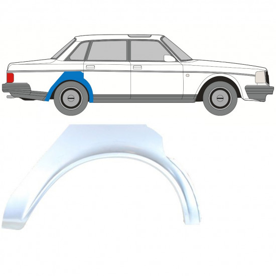 Hátsó sárvédő javító panel hoz Volvo 240 1979-1993 / Jobb 8289