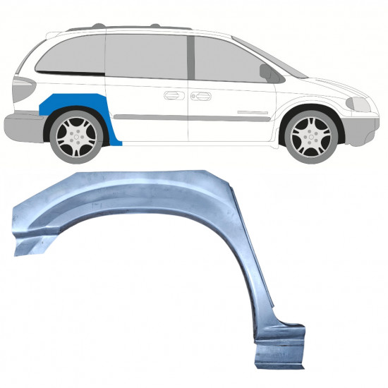 Hátsó sárvédő javító panel hoz Chrysler Voyager 2000-2008 / Jobb 11282