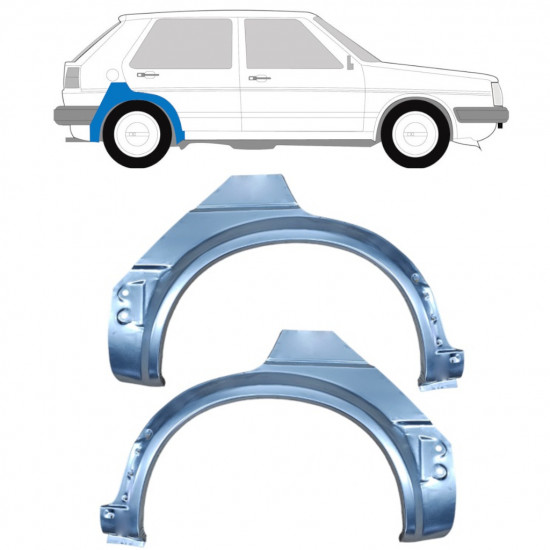 Hátsó sárvédő javító panel hoz VW Golf 2 1982- / Bal+Jobb / Készlet 9679