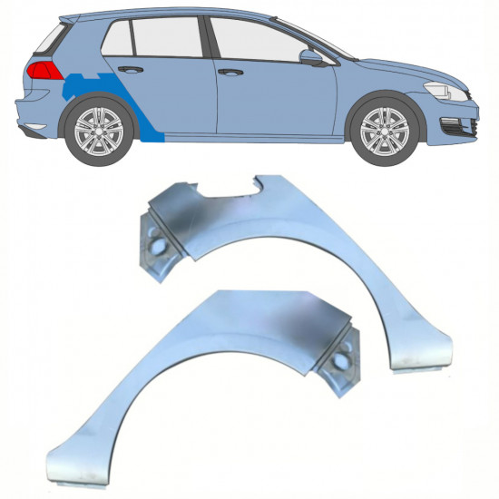 Hátsó sárvédő javító panel hoz VW Golf 7 2012- / Bal+Jobb / Készlet 10393