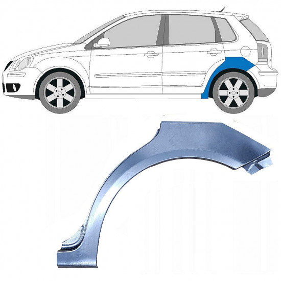 Hátsó sárvédő javító panel hoz VW Polo 2001-2009 / Bal 5102