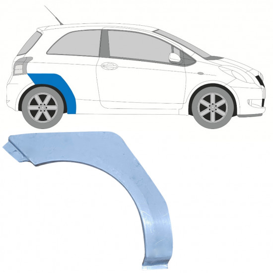 Hátsó sárvédő javító panel hoz Toyota Yaris 2006-2011 / Jobb 11444